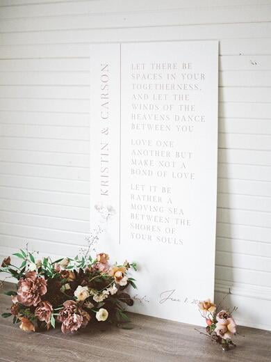 Wedding Love Quote and Welcome Sign
