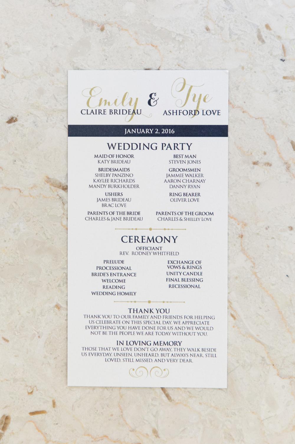 Wedding Ceremony Programs