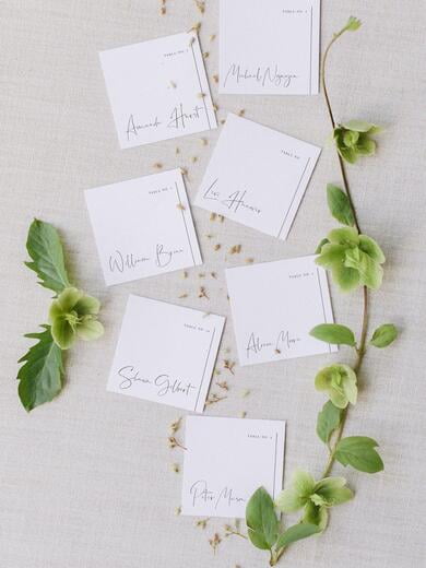 Minimalist Black and White Wedding Escort Cards