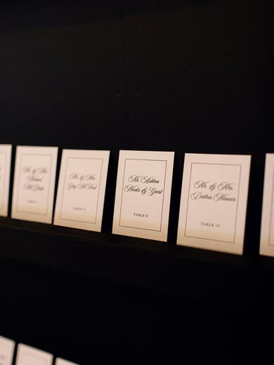 Modern, Minimal Escort Cards in Black and White