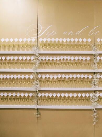 Sip and Be Seated Champagne Escort Card Display