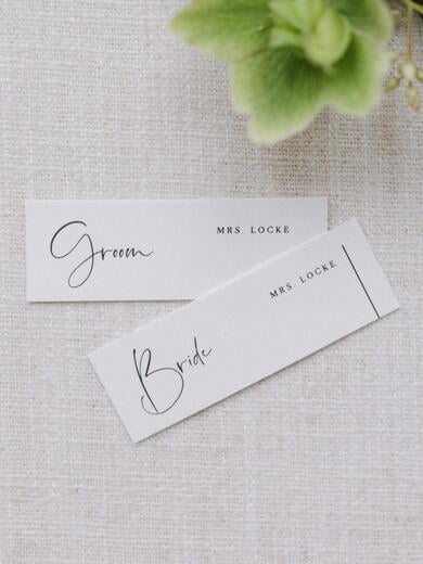 Minimal Place Cards in Black and White