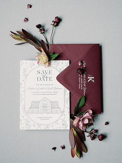 Burgundy Wedding Save the Date Cards, Lace Wedding Save The Dates