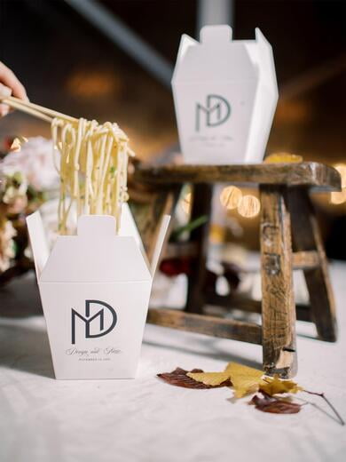 Custom Monogram Wedding Chinese Takeout Boxes