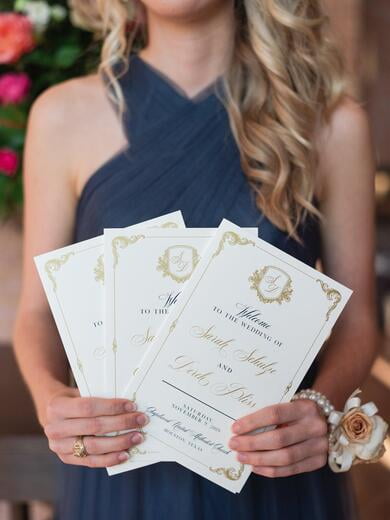 Formal Crest Wedding Monogram in Navy and Gold