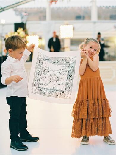 Custom Bandana Mask with Illustrated Map of Resort for Wedding