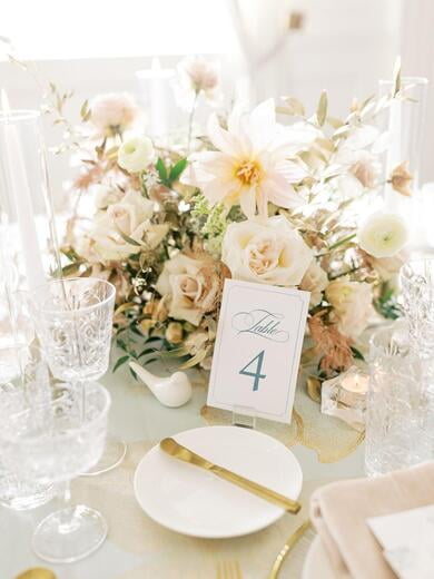 Simple Frame Wedding Table Number in Navy Blue