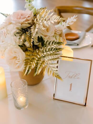 Terra-Cotta Table Number in Copper Frame