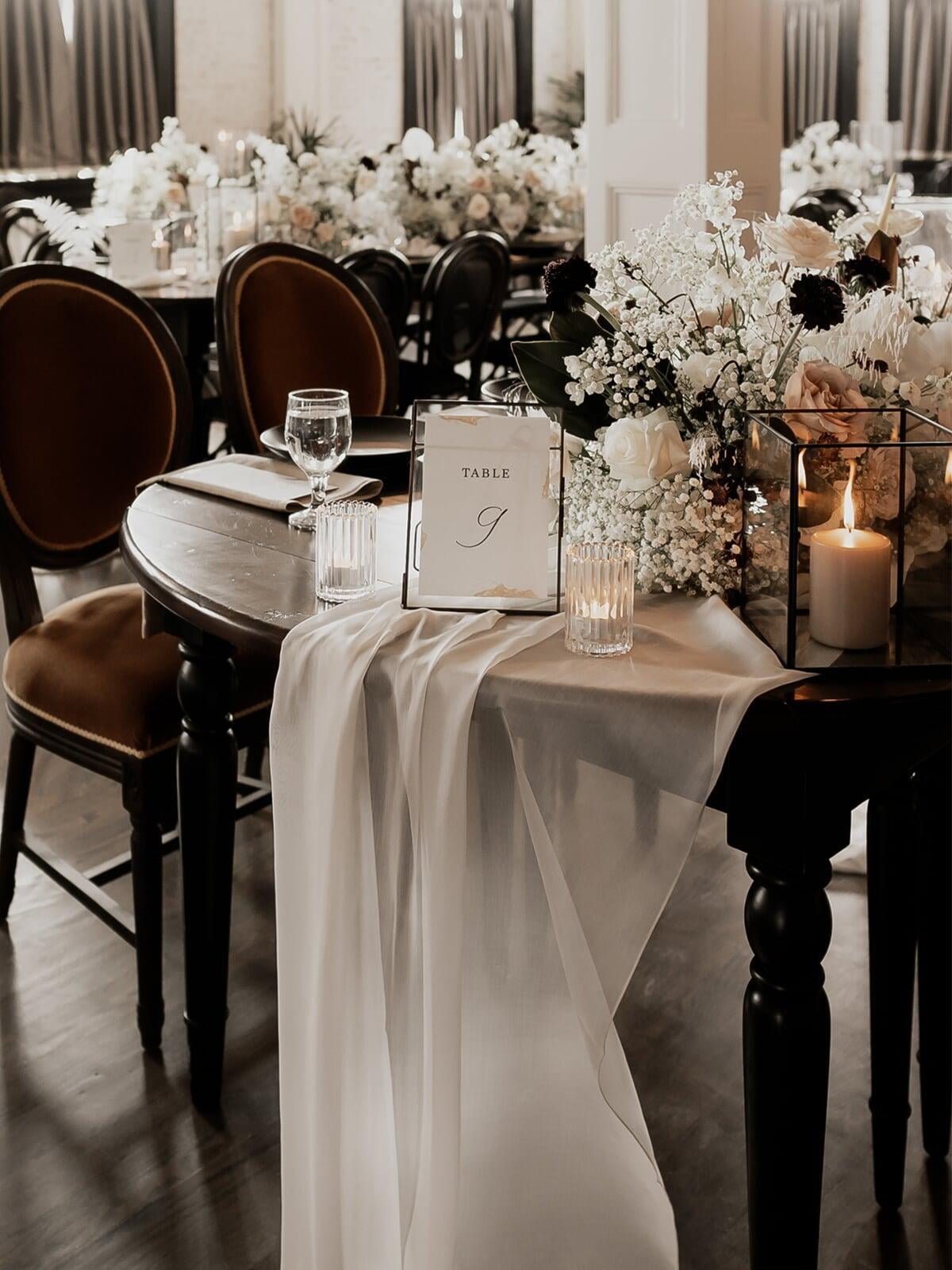 Deckled Edge Table Number with Gold Foil Flakes